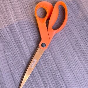 Fiskars Titanium Nitride Fabric Scissors with Orange Plastic Handles